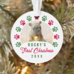 Personalised Puppy Dog First Christmas Photo Ornament<br><div class="desc">Personalised Puppy Dog First Christmas Photo Ornament</div>