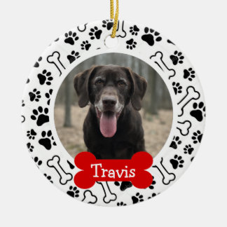 Personalised Puppy Dog Pet Photo Ceramic Tree Decoration