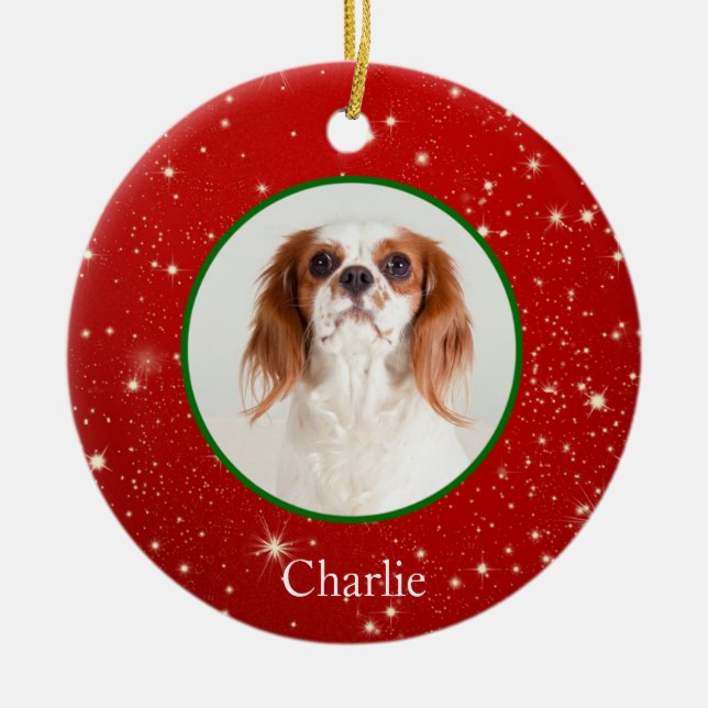 Personalised Puppy Dog Pet Photo Ornament (Front)