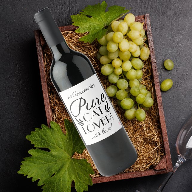 Personalised Pure Cat Lover! Wine Label (Personalized Pure Cat Lover! Wine Label)