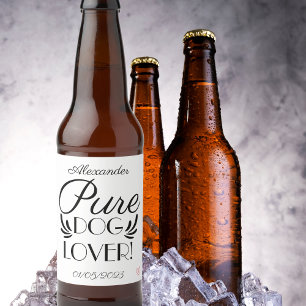 Personalised "Pure Dog Lover" Beer Bottle Label