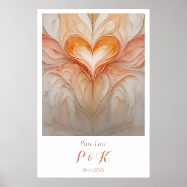 Personalised "Pure Love" Monogram for Couple Poster (Front)