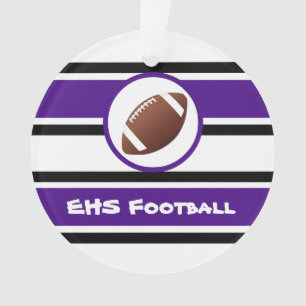 Personalised Purple and Black Football Ornament