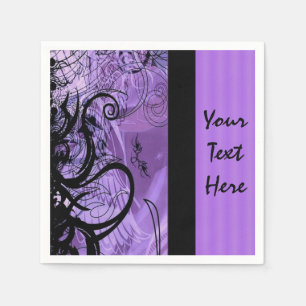 Personalised Purple and Black Goth Pattern Napkins