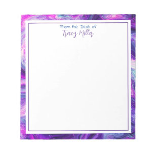 Personalised Purple and Blue Abstract Art   Notepad