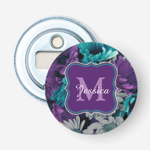 Personalised Purple and Blue Flower Smash Bottle Opener