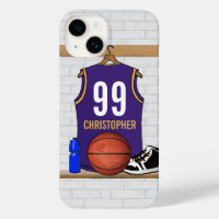 Personalised Purple and Gold Basketball Jersey