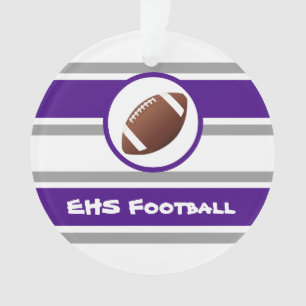 Personalised Purple and Sliver Football Ornament