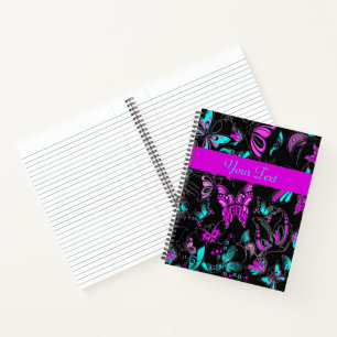 Personalised Purple and teal butterflies Notebook