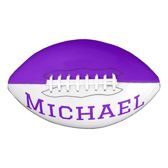 Personalised Purple and White  Football American Football (Front)
