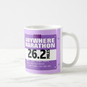 Personalised Purple Anywhere Marathon, 26.2 Miles Coffee Mug