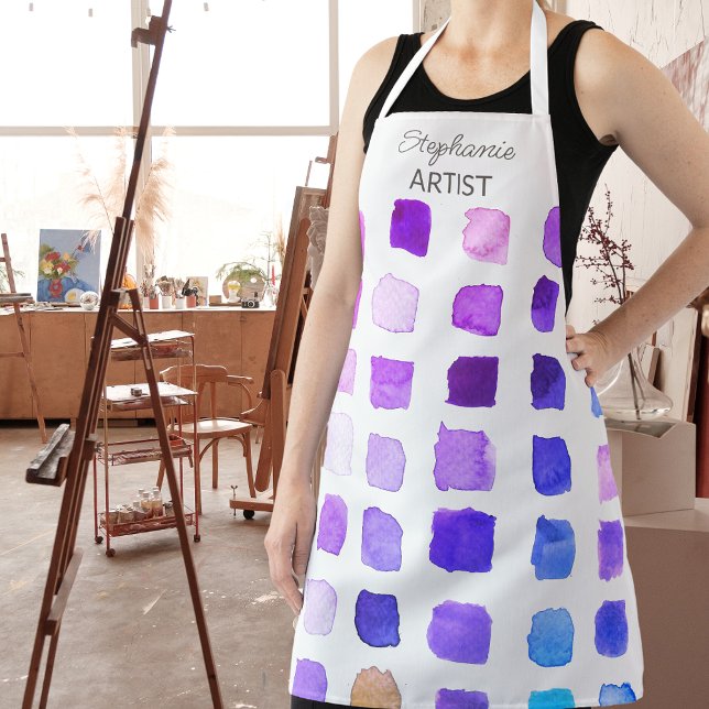Personalised Purple Artist Apron (Creator Uploaded)