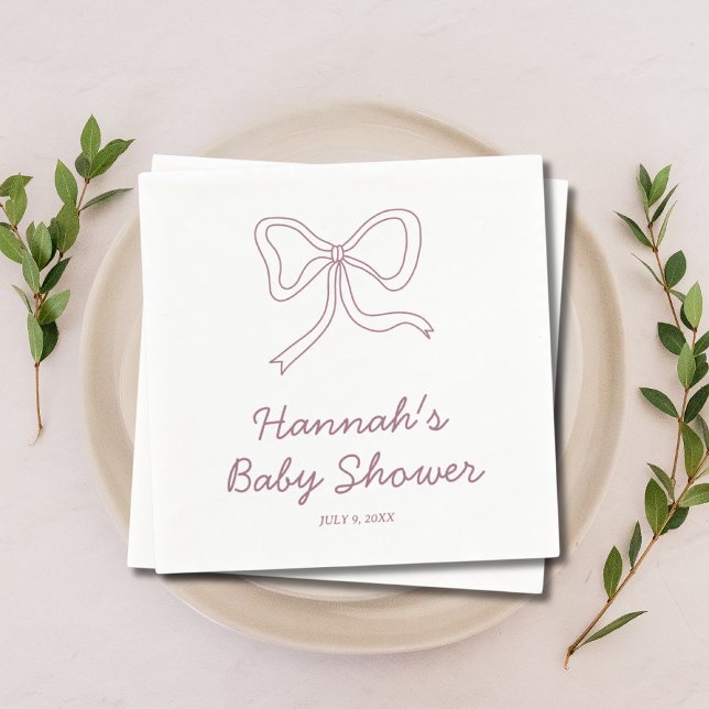 Personalised Purple Baby Shower Napkins (Personalized Purple Baby Shower Napkins
)
