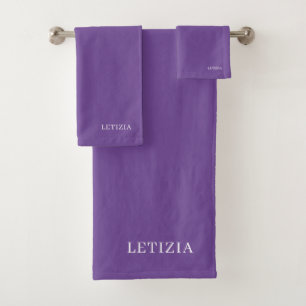 Personalised Purple Bath Towel Set