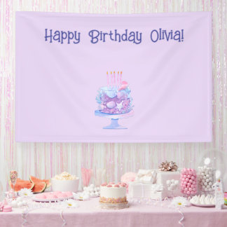 personalised purple birthday banner