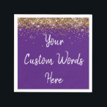 Personalised Purple Birthday Party Anniversary Uni Napkin<br><div class="desc">sweet 16 quinceanera 40th 50th,  personalised 30th 21st 16th 15th,  25th fifteen sixteen twenty-fifth first,  custom royal purple white paper,  napkin twinkle glitter for anniversary,  bridal shower serviette hen do,  wedding reception graduation uni sparkle,  boy son birthday party serviettes,  daughter girl baby rehearsal dinner,  anniversary party gold celebration grad</div>