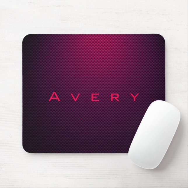 Personalised Purple black carbon fibre patterned Mouse Mat (With Mouse)