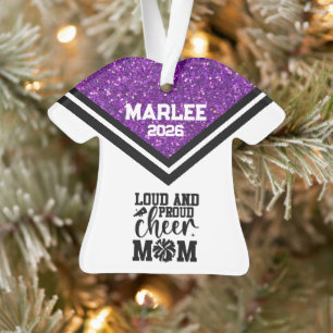 Personalised Purple & Black Cheer Mum Ornament 