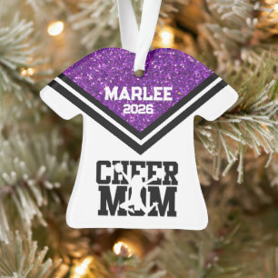 Personalised Purple & Black Cheer Mum Ornament 