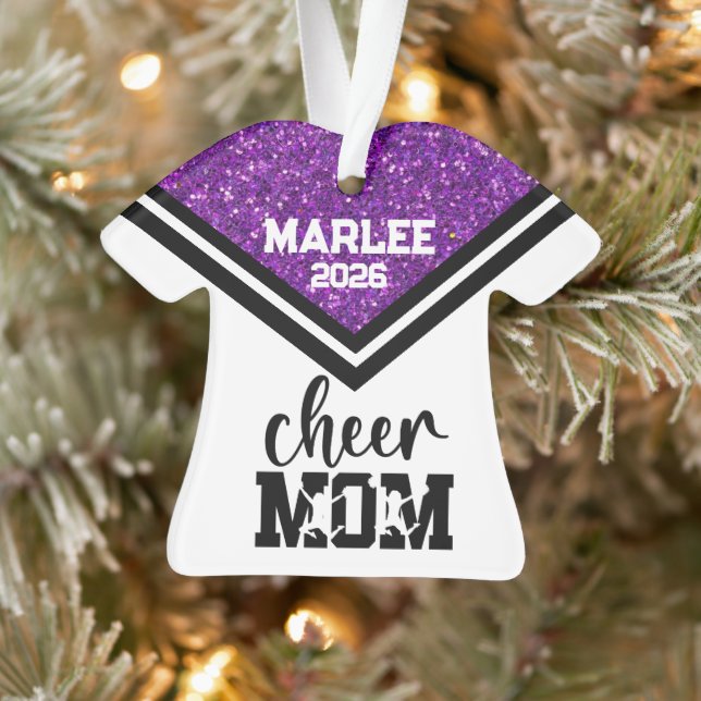 Personalised Purple & Black Cheer Mum Ornament  (Tree)
