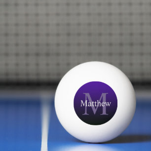 Personalised Purple Black Ping Pong Ball