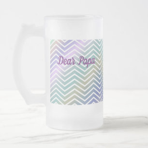 Personalised Purple, Blue and Green Stripes Glass  Frosted Glass Beer Mug