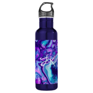 Personalised Purple, Blue, Pink Marble Bokeh   710 Ml Water Bottle