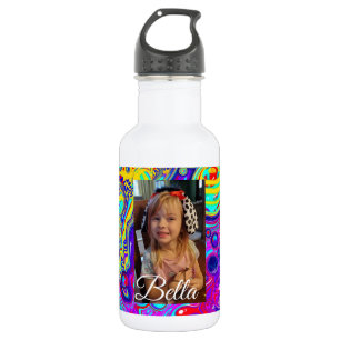 Personalised Purple, Blue, Yellow Photo  532 Ml Water Bottle