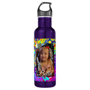 Personalised Purple, Blue, Yellow Photo   710 Ml Water Bottle