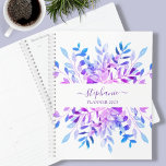 Personalised Purple Botanical  Planner<br><div class="desc">This modern floral Planner is decorated with watercolor foliage in shades of purple and blue. Easily customisable with the year, your name, or monogram. Use the Design Tool to change the text size, style, or colour. As we create our artwork you won't find this exact image from other designers. Original...</div>