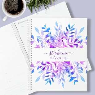 Personalised Purple Botanical  Planner