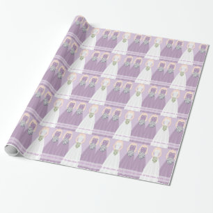 Personalised Purple Bridal Shower Wrapping Paper