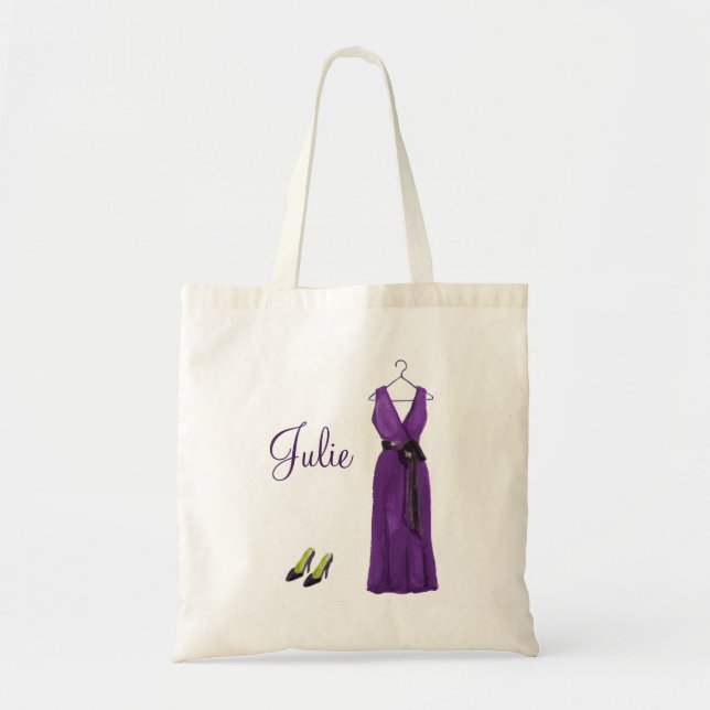 Personalised Purple Bridesmaid Tote (Front)