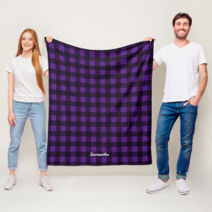 Personalised Purple Buffalo Plaid Blanket