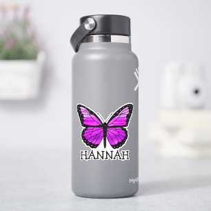 Personalised Purple Butterfly Girl's Name Sticker