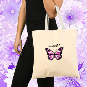 Personalised Purple Butterfly Tote Bag