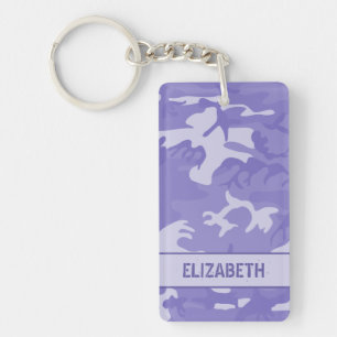 Personalised Purple Camo Key Ring