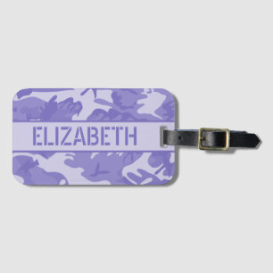Personalised Purple Camo Luggage Tag