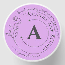 Personalised purple Candle Favour with Logo 