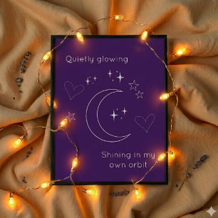 Personalised Purple Celestial Line Art Poster