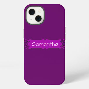 Personalised Purple Centre Banner iPhone 13 Case
