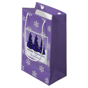 Personalised Purple Christmas Tree Gift Bag