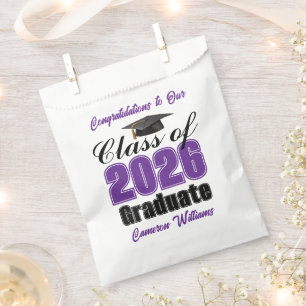 Personalised Purple Class of 2026 Graduation Party Favour Bags