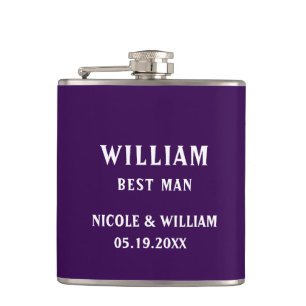 Personalised Purple Colour Scene Hip Flask