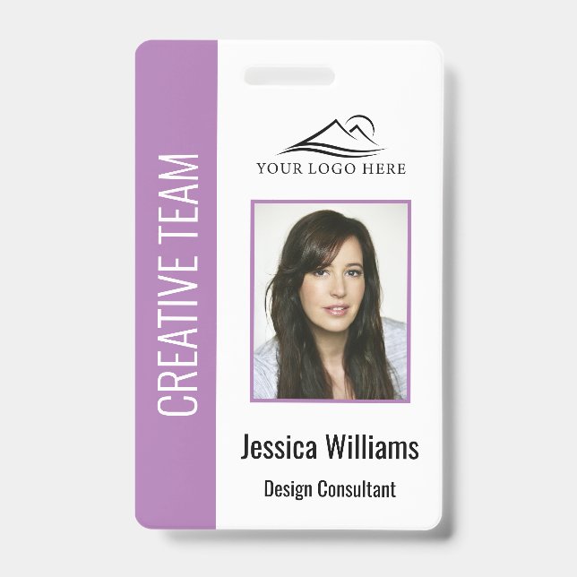 Personalised Purple Corporate Employee Security ID Badge (Front)