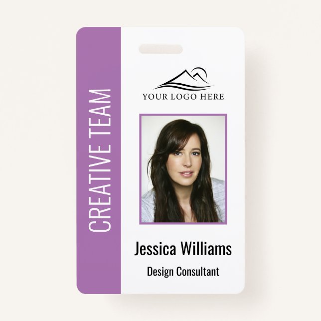 Personalised Purple Corporate Employee Security ID ID Badge (Front)