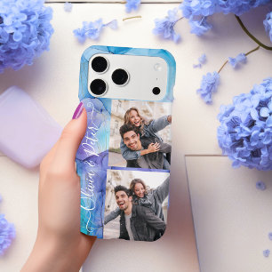 Personalised Purple Couple photo collage with name