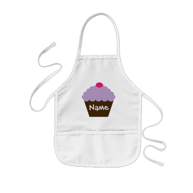 Personalised Purple Cupcake Apron (Front)