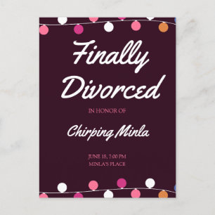 Personalised Purple Divorce Invitation Party Card