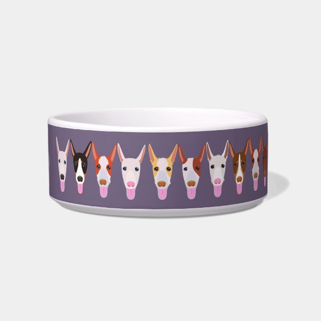 Personalised Purple Dog Faces Bowl (Right)